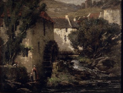Vesimylly (öljy kankaalle) tekijältä Gustave Courbet