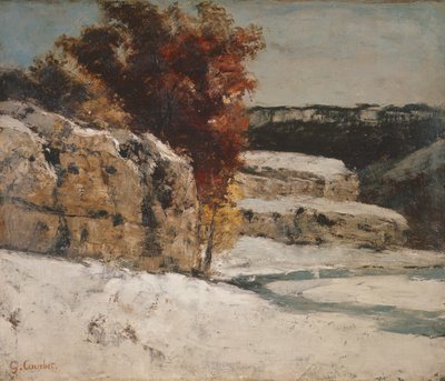 Talvimaisema, 1865-70 tekijältä Gustave Courbet