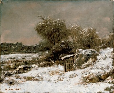 Talvimaisema, post 1855 tekijältä Gustave Courbet