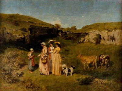 Kylän nuoret neidit tekijältä Gustave Courbet