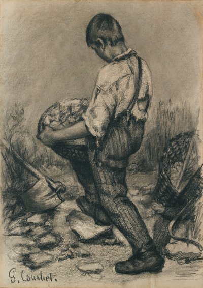Nuori kivenmurtaja, 1864-1865 tekijältä Gustave Courbet