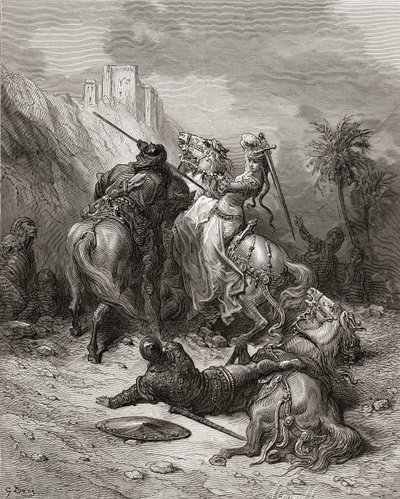Burgundin sankaritar Florine, kuvitus J-F:n Bibliotheque des Croisadesista. Michaud, 1877 tekijältä Gustave Dore
