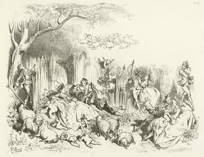Pastoraali Ludvig XV:n johdolla (syväpaino) tekijältä Gustave Dore