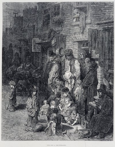 A Street in Whitechapel – Gustave Doren ”” Lontoossa”. tekijältä Gustave Dore