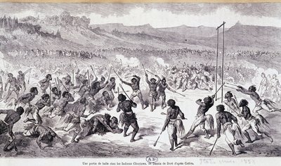 Pallopeli Choctaws Indiansissa - kaiverrus Gustave Doré tekijältä Gustave Dore