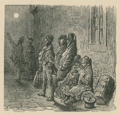 Kohtaus Lontoon elämästä tekijältä Gustave Dore