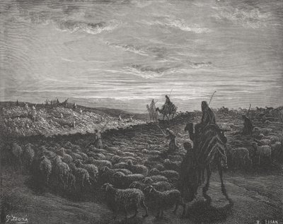 Abraham Journeying Into the Land of Canaan, Genesis 13:1-4, ilustrasyon mula sa 