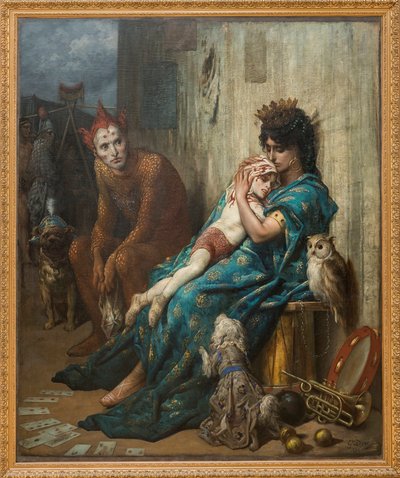 Akrobaatit - The Saltimbanks" (haavalapsi) - Gustave Doren (1832-1883) maalaus tekijältä Gustave Dore