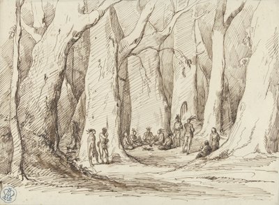 Amerikan alkuperäiskansojen kokoontuminen metsään tekijältä Gustave Dore