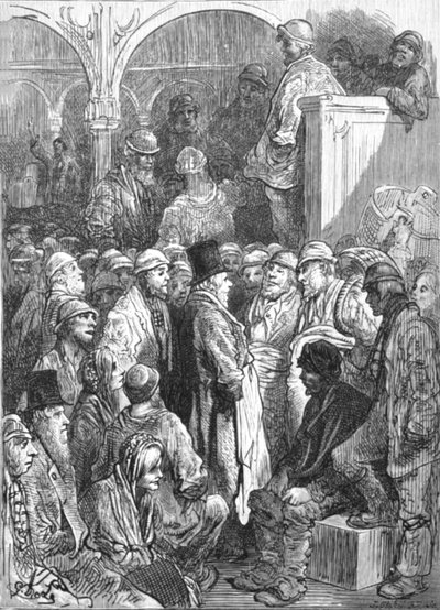 "Billingsgate - Markkinoiden avaaminen", 1872. tekijältä Gustave Dore