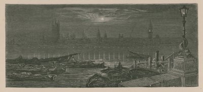 Veneitä ankkuroituna Thamesille tekijältä Gustave Dore