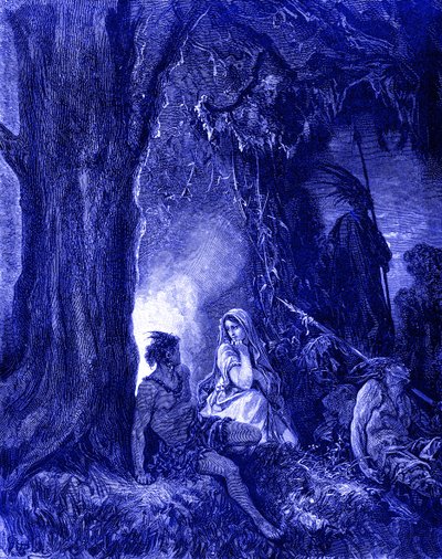Chactas ja Atala, kaiverrus Dorén. tekijältä Gustave Dore