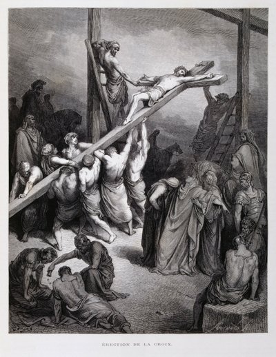 Kristus ristiinnaulittuna, kuvitus Doren Raamatusta. tekijältä Gustave Dore