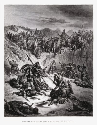 Ish-Bosetin ja Daavidin taistelusotilaat, kuvitus Doren Raamatusta tekijältä Gustave Dore