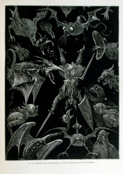 Croque-Mitaine; 1863 kuvitus, Gustave Dore (1832 1883); Ranskalainen taiteilija, taidegraafikko, kuvittaja. Croque-Mitaine (Bogeyman) on ilkeä hahmo, joka esitettiin lapsille pelotellakseen heitä ja tehdäkseen niistä viisaampia. tekijältä Gustave Dore