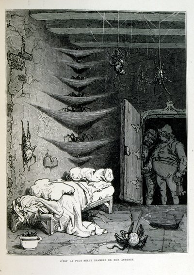 Croque-Mitaine; 1863 kuvitus, Gustave Dore (1832 1883); Ranskalainen taiteilija, taidegraafikko, kuvittaja. Croque-Mitaine (Bogeyman) on ilkeä hahmo, joka esitettiin lapsille pelotellakseen heitä ja tehdäkseen niistä viisaampia. tekijältä Gustave Dore