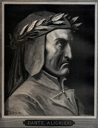 Dante Alighieri 1265-1321, 1860. tekijältä Gustave Dore