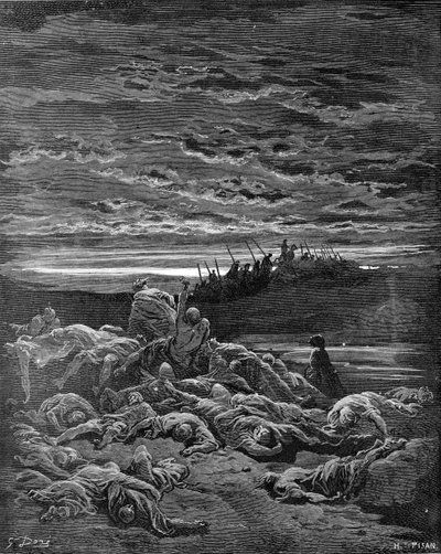 Jerubbaalin poikien kuolema - Raamattu tekijältä Gustave Dore
