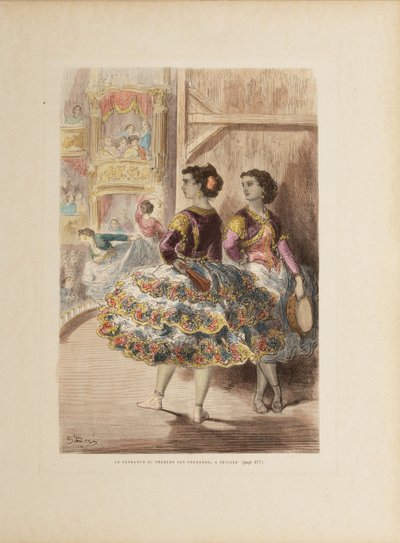 Fandango Teatro de San Fernandossa Sevillassa, n. 1874. tekijältä Gustave Dore