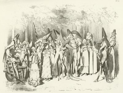 Fashions Under The Directory 1798. The Incroyables (syväpaino) tekijältä Gustave Dore