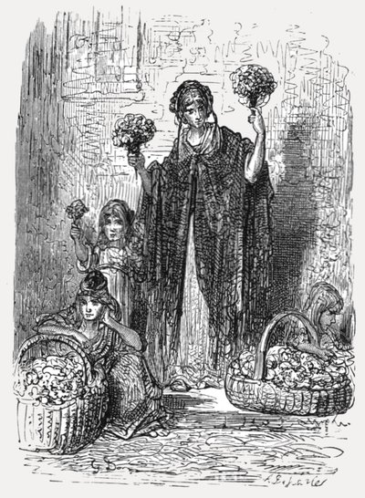"Kukkatytöt", 1872. tekijältä Gustave Dore