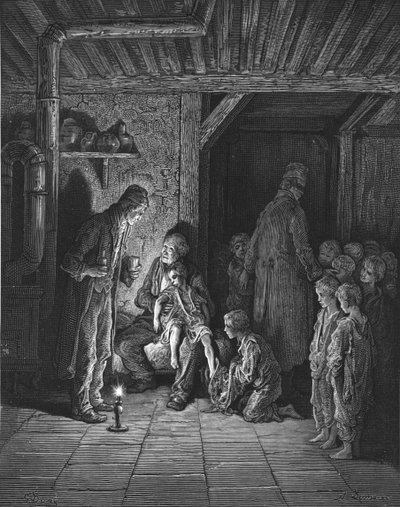 "Found in the Street", 1872. tekijältä Gustave Dore
