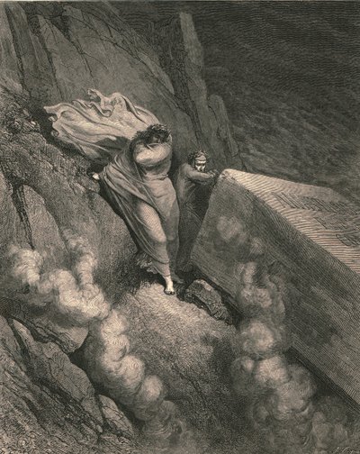 Syvästä syvyydestä, suuren muistomerkin kannen takana seisoimme eläkkeellä, vuosi 1890. tekijältä Gustave Dore