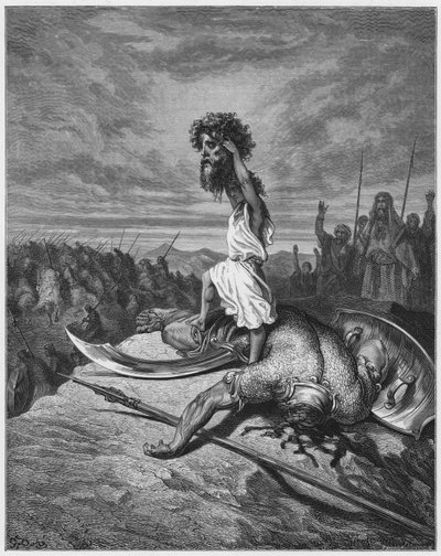 Gustave Dore Raamattu: Daavid ja Goljat tekijältä Gustave Dore