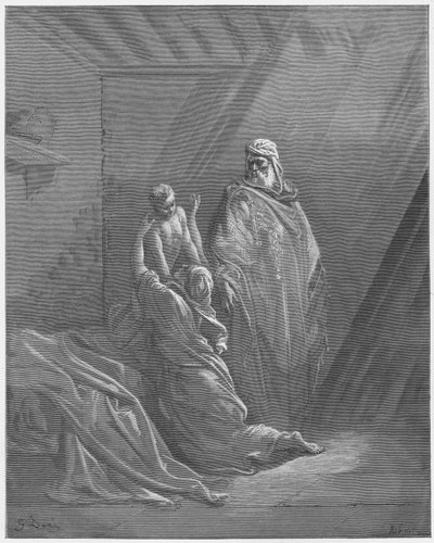 Gustave Dore Raamattu: Elia kasvattaa Sarpatin lesken pojan tekijältä Gustave Dore