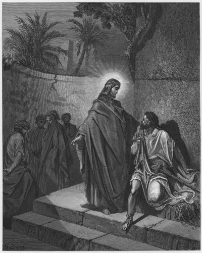 Gustave Dore Raamattu: Jeesus paransi halvaussairaan miehen tekijältä Gustave Dore
