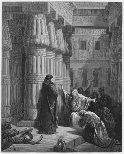 Gustave Dore Raamattu: Egyptiläiset kehottavat Moosesta lähtemään tekijältä Gustave Dore
