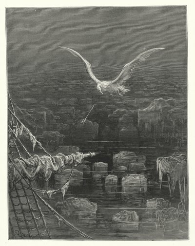 Gustave Doren kuvitus Coleridgen teokseen Rime of the Ancient Mariner (kaiverrus). tekijältä Gustave Dore