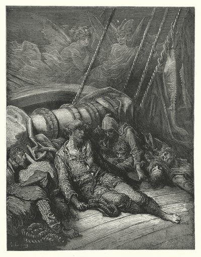 Gustave Doren kuvitus Coleridgen teokseen Rime of the Ancient Mariner (kaiverrus). tekijältä Gustave Dore