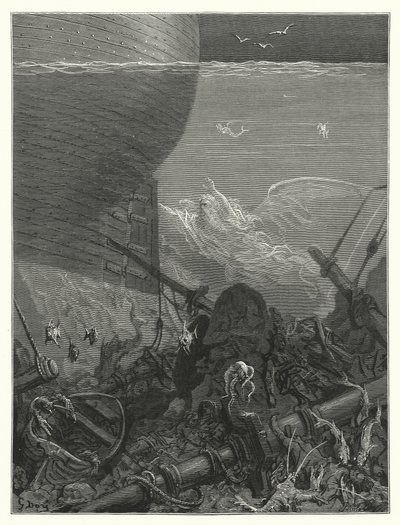Gustave Doren kuvitus Coleridgen teokseen Rime of the Ancient Mariner (kaiverrus). tekijältä Gustave Dore
