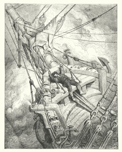 Gustave Doren kuvitus Coleridgen teokseen Rime of the Ancient Mariner (kaiverrus). tekijältä Gustave Dore