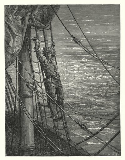 Gustave Doren kuvitus Coleridgen teokseen Rime of the Ancient Mariner (kaiverrus). tekijältä Gustave Dore