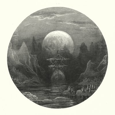Gustave Doren kuvitus Coleridgen teokseen Rime of the Ancient Mariner (kaiverrus). tekijältä Gustave Dore