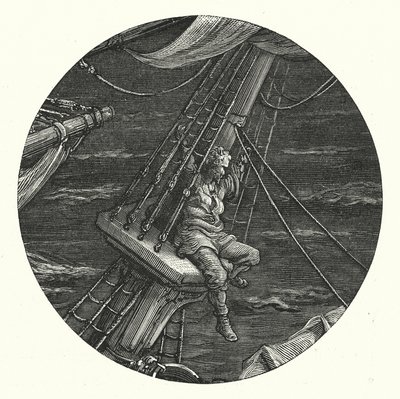 Gustave Doren kuvitus Coleridgen teokseen Rime of the Ancient Mariner (kaiverrus). tekijältä Gustave Dore