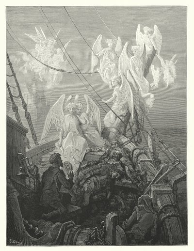 Gustave Doren kuvitus Coleridgen teokseen Rime of the Ancient Mariner (kaiverrus). tekijältä Gustave Dore