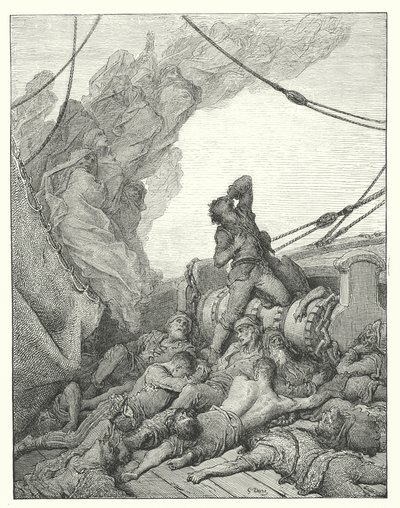 Gustave Doren kuvitus Coleridgen teokseen Rime of the Ancient Mariner (kaiverrus). tekijältä Gustave Dore