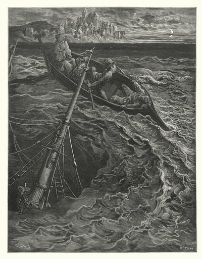 Gustave Doren kuvitus Coleridgen teokseen Rime of the Ancient Mariner (kaiverrus). tekijältä Gustave Dore