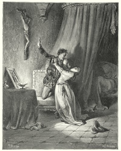 Gustave Doren Don Quijote: "Olen sinun tällä hetkellä, kaunis Dorothea: katso, minä annan sinulle käteni ollaksesi sinun" (kaiverrus) tekijältä Gustave Dore