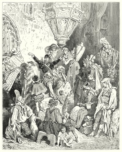 Gustave Doren Don Quijote: "Maan päällä ei ollut sitä maata, jota hän ei olisi nähnyt, eikä taistelua, johon hän ei olisi osallistunut" (kaiverrus) tekijältä Gustave Dore