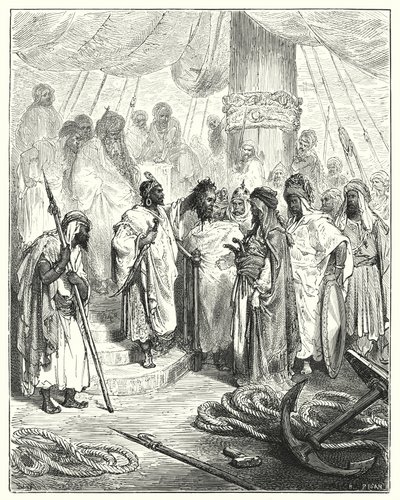 Gustave Doren Don Quijote: "He katkaisivat hänen päänsä ja toivat sen Turkin kenraalille" (kaiverrus) tekijältä Gustave Dore
