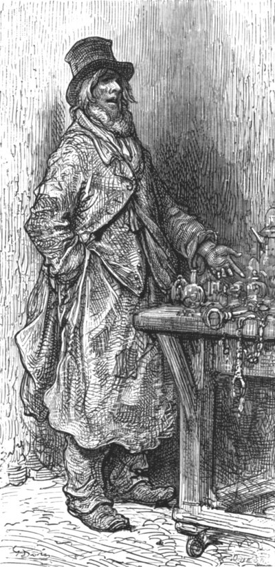 "Hardware Dealer - New Cut Market", 1872. tekijältä Gustave Dore