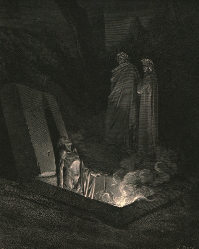 Hän, heti kun seisoin haudan juurella, avasi minulle tilan, c1890. tekijältä Gustave Dore