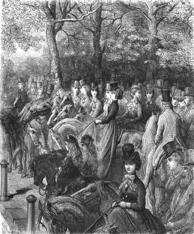"Hyde Park Corner-The Row", 1872. tekijältä Gustave Dore