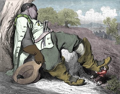 Kuvitus "Le petit poucet", jonka kirjoitti vuonna 1697 Charles Perrault (1628-1703) tekijältä Gustave Dore