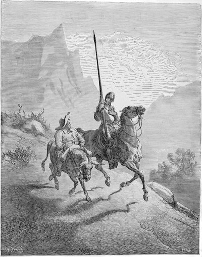 Kuvitus M. de Cervantesin kirjaan Don Quijote de la Mancha, 1863. tekijältä Gustave Dore