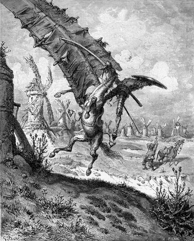 Kuvitus M. de Cervantesin kirjaan Don Quijote de la Mancha, 1863. tekijältä Gustave Dore